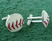 Baseball Cufflinks - Cuff Links Made From a Real Baseball