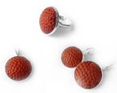 Basketball Necklace Pendant, Earrings, and Ring