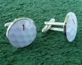 No. 1 Golf Ball Cufflinks - Handmade Cuff Links From a Real Golf Ball
