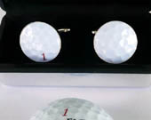 Custom Real Golf Ball Cufflinks Using Your Golf Ball - Handmade Custom Cuff Links From Your Golf Ball
