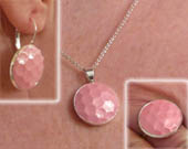 Pink Golf Ball Necklace Pendant, Earrings, and Ring