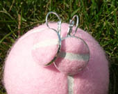 Real Pink Tennis Ball Earrings - Handmade Earrings From a Real Pink Tennis Ball